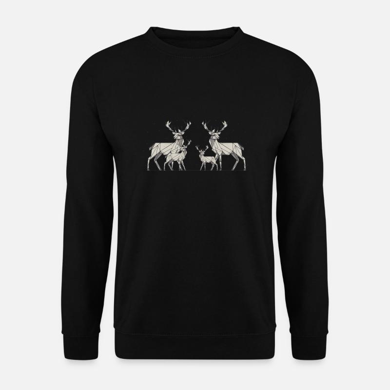 Hirsch Familie 4 - Unisex Pullover - Schwarz