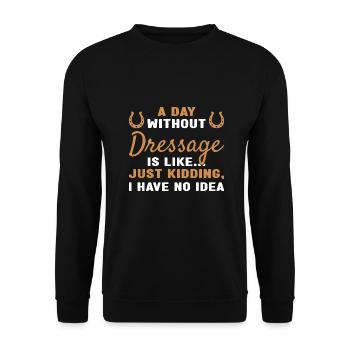 Rider A Day Without Dressage - Unisex Sweatshirt - black - Front - Alina (178cm) & Michal (187cm)