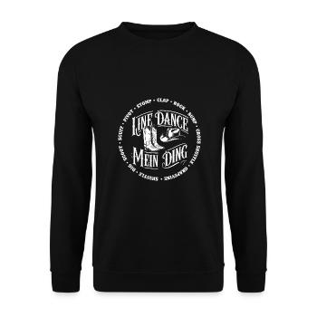 Line Dance Gruppe Training mein Tanzsport - Unisex Pullover - Schwarz - Vorne - Alina (178cm) & Michal (187cm)