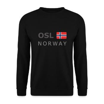OSL NORWAY dark-lettered 400 dpi - Unisex Sweatshirt - black - Front - Alina (178cm) & Michal (187cm)