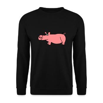 Cochon - Sweat-shirt Unisexe - noir - Devant - Alina (178cm) & Michal (187cm)