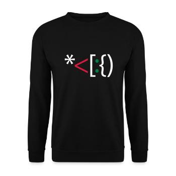 Computer Santa Weihnachten Emoticon Bart Christmas - Unisex Sweatshirt - black - Front - Alina (178cm) & Michal (187cm)