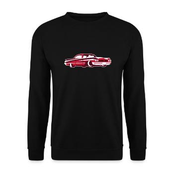 Old-School Coupe Vintage-Look - Unisex Pullover - Schwarz - Vorne - Alina (178cm) & Michal (187cm)
