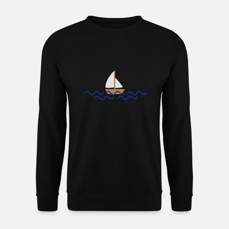 Schiff mit Wellen - Unisex Pullover - Schwarz