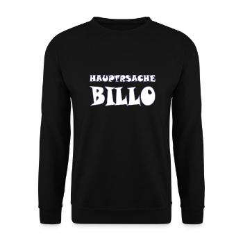 hauptsache billo - Unisex Pullover - Schwarz - Vorne - Alina (178cm) & Michal (187cm)