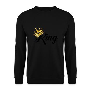 king - Unisex Pullover - Schwarz - Vorne - Alina (178cm) & Michal (187cm)