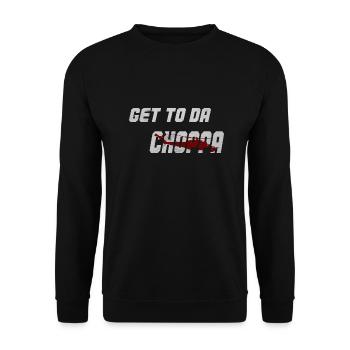 Komm zu da choppa! - Unisex Pullover - Schwarz - Vorne - Alina (178cm) & Michal (187cm)
