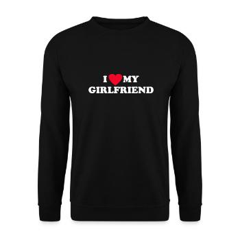 Ich liebe meine Freundin - Unisex Pullover - Schwarz - Vorne - Alina (178cm) & Michal (187cm)