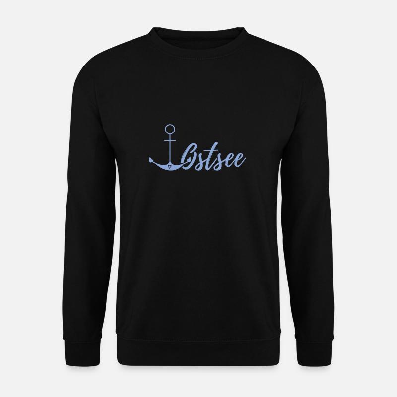 Spruch Ostsee Anker mit Herz - Unisex Pullover - Schwarz