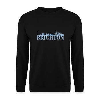 Brighton England Skyline Geschenk Idee UK - Unisex Pullover - Schwarz - Vorne - Alina (178cm) & Michal (187cm)