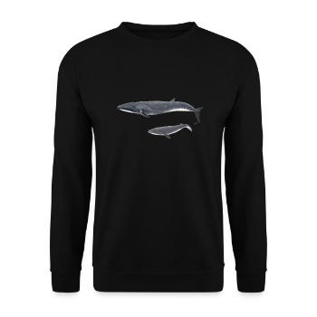 Whale whale Balaenoptera borealis - Unisex Sweatshirt - black - Front - Alina (178cm) & Michal (187cm)