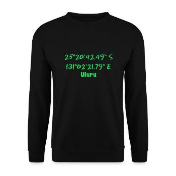 Coordonnées GPS de Uluru (Vert) - Sweat-shirt Unisexe - noir - Devant - Alina (178cm) & Michal (187cm)