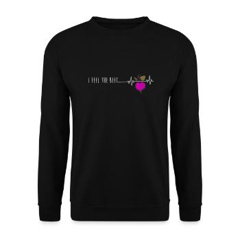 I feel the Beet Herzpuls Garten Dj Vegan Gärtner - Unisex Pullover - Schwarz - Vorne - Alina (178cm) & Michal (187cm)