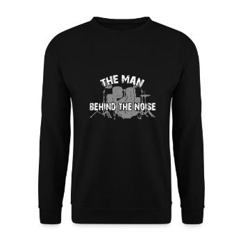 Der Mann am Schlagzeug - Drummer - Unisex Pullover - Schwarz - Vorne - Alina (178cm) & Michal (187cm)