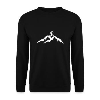 BMX in den Bergen - Unisex Pullover - Schwarz - Vorne - Alina (178cm) & Michal (187cm)
