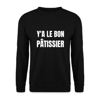 y a le bon pâtissier - Sweat-shirt Unisexe - noir - Devant - Alina (178cm) & Michal (187cm)
