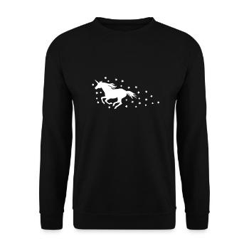 magical running unicorn - Unisex Sweatshirt - black - Front - Alina (178cm) & Michal (187cm)