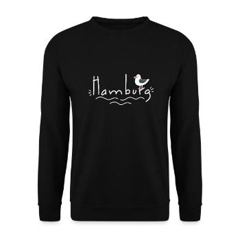 Hambourg à la mouette - Sweat-shirt Unisexe - noir - Devant - Alina (178cm) & Michal (187cm)