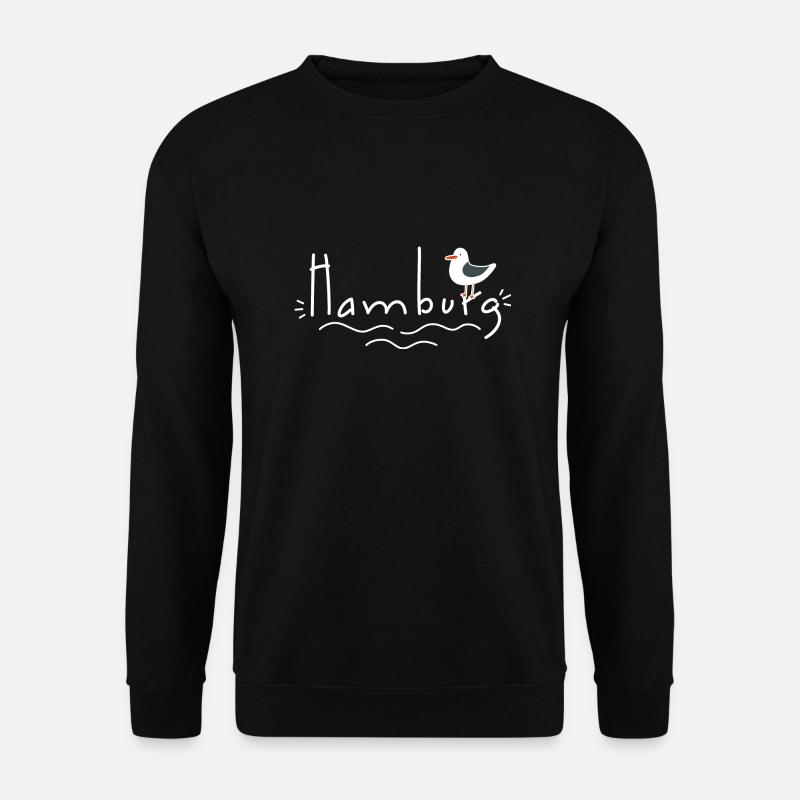 Hamburg mit Möwe - Unisex Pullover - Schwarz