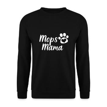 Mops Mama Hunde Muttertag Geschenk Haustier Mops - Unisex Pullover - Schwarz - Vorne - Alina (178cm) & Michal (187cm)