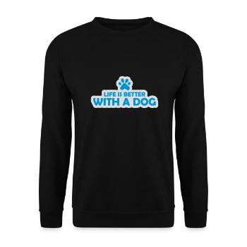 better with a dog - Unisex Sweatshirt - black - Front - Alina (178cm) & Michal (187cm)