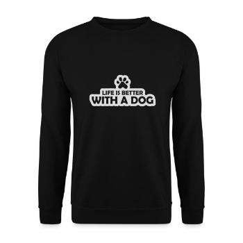 better with a dog - Unisex Sweatshirt - black - Front - Alina (178cm) & Michal (187cm)