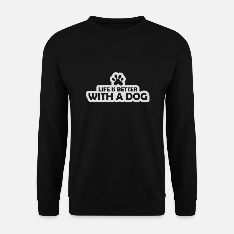 mieux avec un chien - Sweat-shirt Unisexe - noir