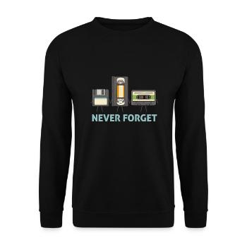 Never Forget Floppy Disk Video Tape Cassette - Unisex Sweatshirt - black - Front - Alina (178cm) & Michal (187cm)