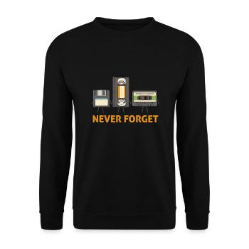 Disketten-Videokassette nie vergessen - Unisex Pullover - Schwarz - Vorne - Alina (178cm) & Michal (187cm)