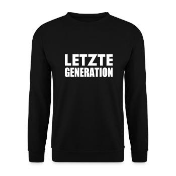 Letzte generation - Unisex Pullover - Schwarz - Vorne - Alina (178cm) & Michal (187cm)