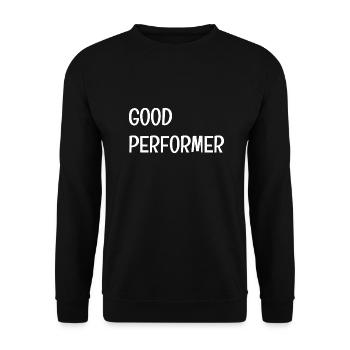 T-shirt Good Performer - Unisex Pullover - Schwarz - Vorne - Alina (178cm) & Michal (187cm)
