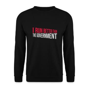 run better than government - Unisex Pullover - Schwarz - Vorne - Alina (178cm) & Michal (187cm)