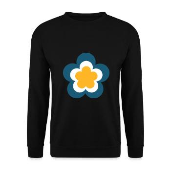 70s Flower Pattern Green, Carnival, Mardi Gras - Unisex Sweatshirt - black - Front - Alina (178cm) & Michal (187cm)