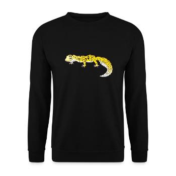 Leopardgecko Eidechse Reptilien Herpetologe - Unisex Pullover - Schwarz - Vorne - Alina (178cm) & Michal (187cm)
