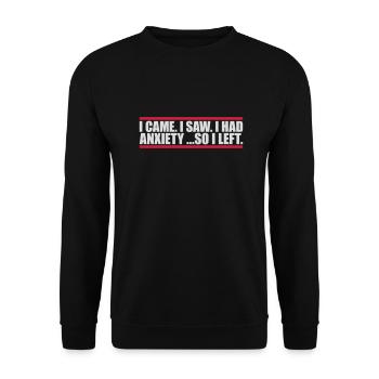 J’avais de l’anxiété en disant - Sweat-shirt Unisexe - noir - Devant - Alina (178cm) & Michal (187cm)