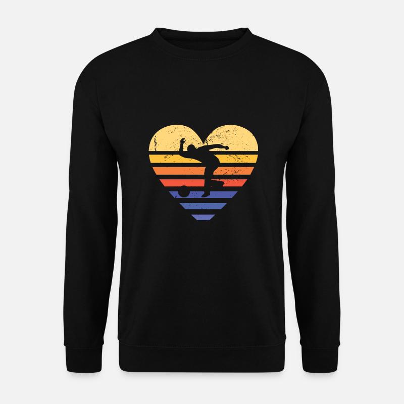 Sport Retro Sunset Heart Bowling - Unisex Pullover - Schwarz