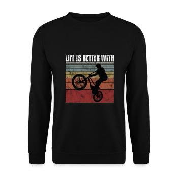 Life is better with BMX Bike Bike Gift - Unisex Sweatshirt - black - Front - Alina (178cm) & Michal (187cm)