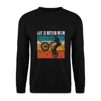 Life is better with BMX Bike Bike Gift - Unisex Sweatshirt - black - Front - Alina (178cm) & Michal (187cm)