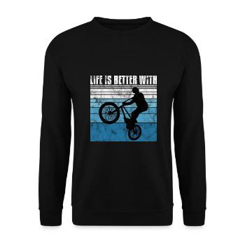 Life is better with BMX Bike Bike Gift - Unisex Sweatshirt - black - Front - Alina (178cm) & Michal (187cm)