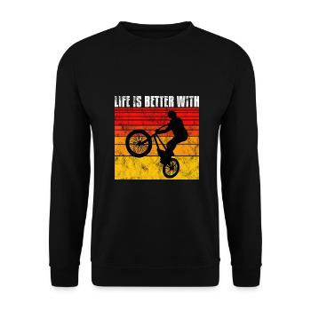 Life is better with BMX Bike Bike Gift - Unisex Sweatshirt - black - Front - Alina (178cm) & Michal (187cm)