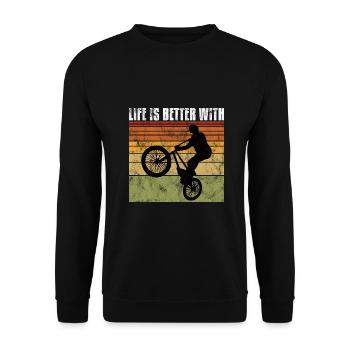 Life is better with BMX Bike Bike Gift - Unisex Sweatshirt - black - Front - Alina (178cm) & Michal (187cm)