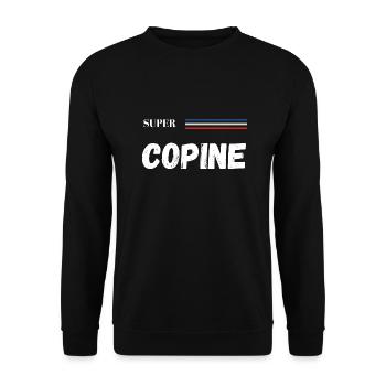 super copine - t-shirt assorti - Sweat-shirt Unisexe - noir - Devant - Alina (178cm) & Michal (187cm)
