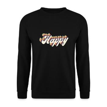happy vintage - Sweat-shirt Unisexe - noir - Devant - Alina (178cm) & Michal (187cm)