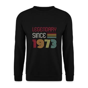 Birthday Legendary Since 1973 - Unisex Pullover - Schwarz - Vorne - Alina (178cm) & Michal (187cm)