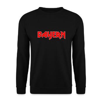 Modisches Heimat BAYERN Metal-Design - Unisex Pullover - Schwarz - Vorne - Alina (178cm) & Michal (187cm)
