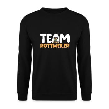 Hund Rottweiler - Unisex Pullover - Schwarz - Vorne - Alina (178cm) & Michal (187cm)