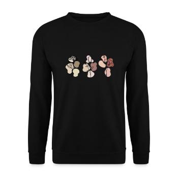 Fleurs fines et formes pastel - Sweat-shirt Unisexe - noir - Devant - Alina (178cm) & Michal (187cm)