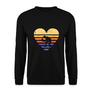 Sport Retro Sunset Heart Pickleball - Unisex Sweatshirt - black - Front - Alina (178cm) & Michal (187cm)