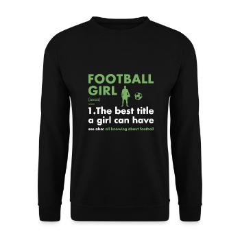 Sport Girl Définition Football - Sweat-shirt Unisexe - noir - Devant - Alina (178cm) & Michal (187cm)