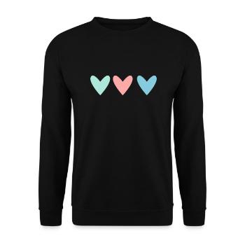 SAINT VALENTINE. bachelorette party. I LOVE YOU. I LOVE YOU. LOVE - Unisex Sweatshirt - black - Front - Alina (178cm) & Michal (187cm)